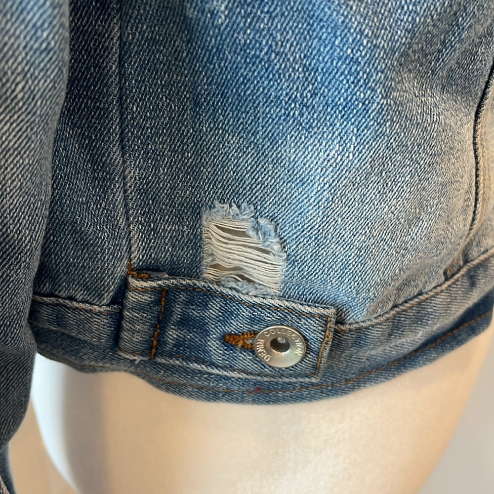 Ci Sono Distressed Denim Jacket Large - Picture 4 of 9